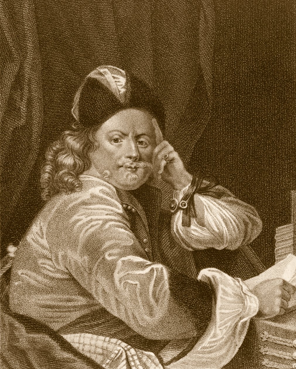 Thomas Killigrew, J.J Van den Bergh tarafından oyulmuş by S. Harding