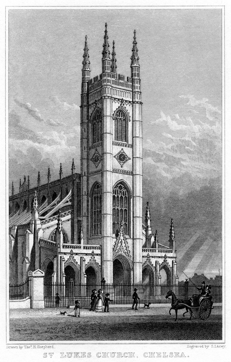 St Lukes Kilisesi, Chelsea, Londra, 1828. by S. Lacey