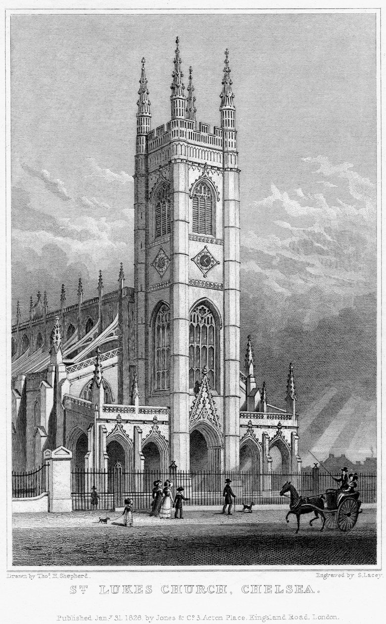 St Lukes Kilisesi, Chelsea, Londra, 1828. by S. Lacey