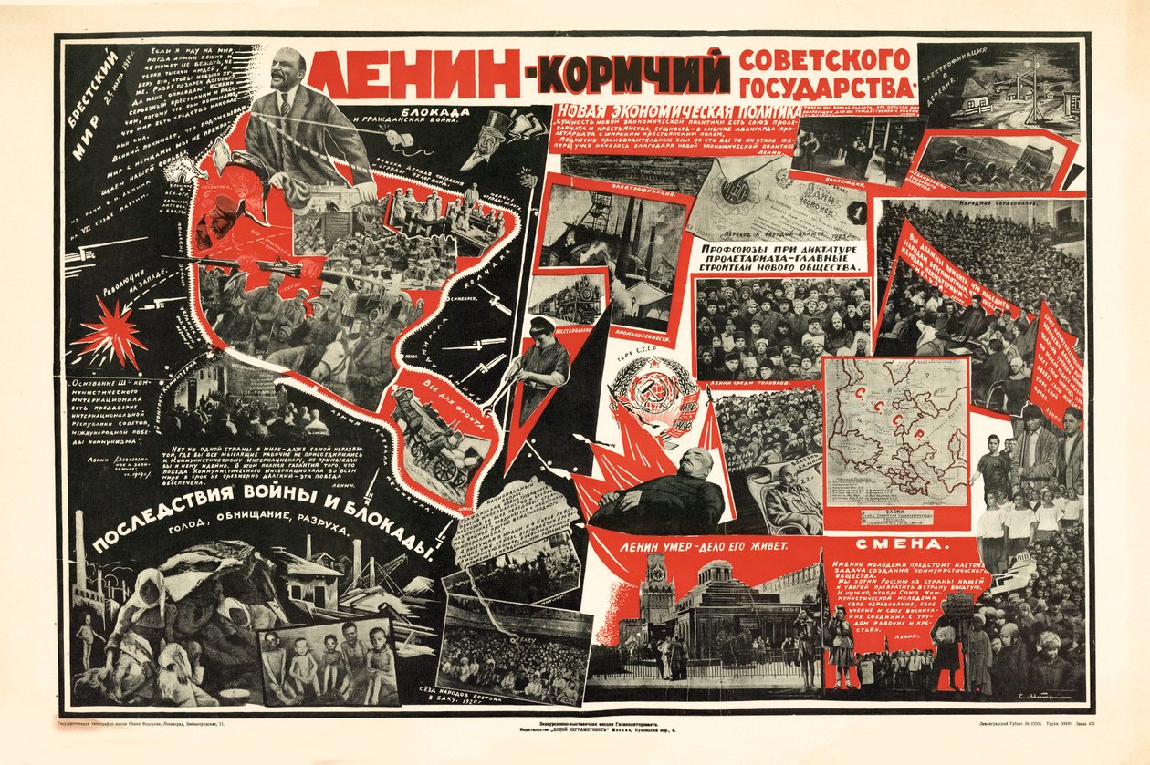 Lenin, Sovyet devletinin dümencisidir, yaklaşık 1926. by S. Mitrofanov