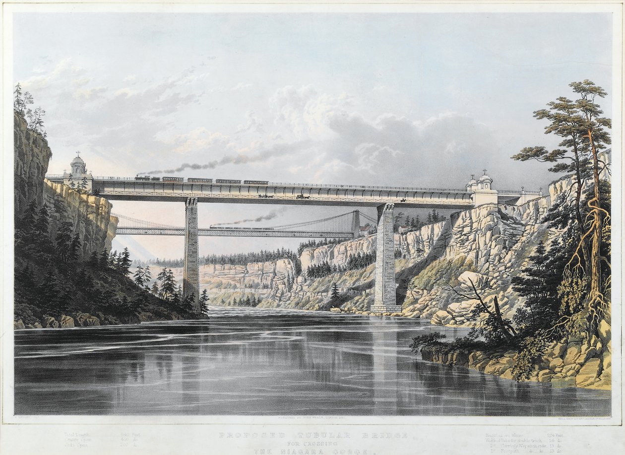 Kanada Grand Trunk Demiryolu: Victoria Köprüsü, 1854 by S. Russell