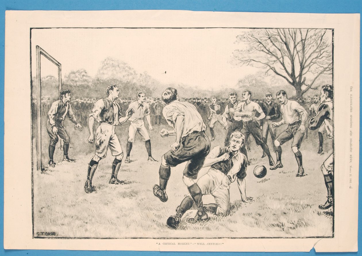 A Critical Moment - Well Centred, 'The Illustrated Sporting and Dramatic News'den, 21 Mart 1891 (litho) by S. T. Dadd