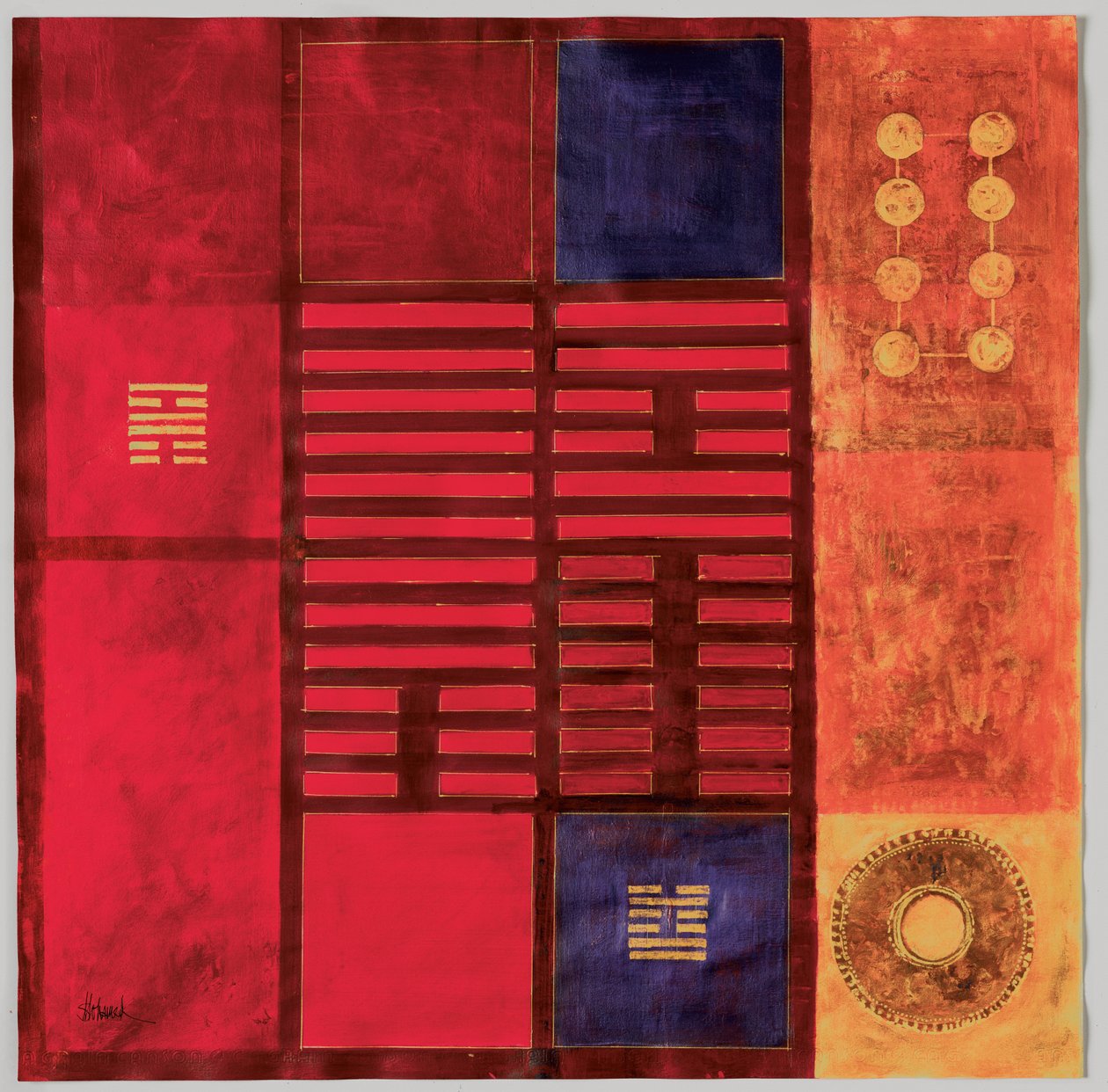 Meng, 2005 (guaj, akrilik ve kalem işi) by Sabira Manek
