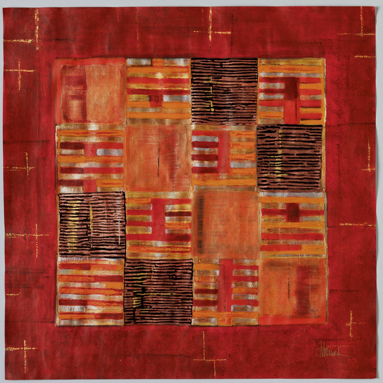 Sun, 2005 (guaj, akrilik ve kalem işi) by Sabira Manek