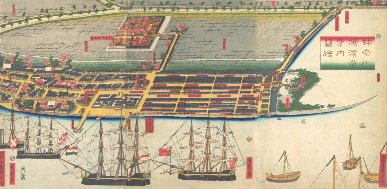 Yokohama Limanı Resimli Rehberi, 7. ay, 1860. by Sadahide Utagawa