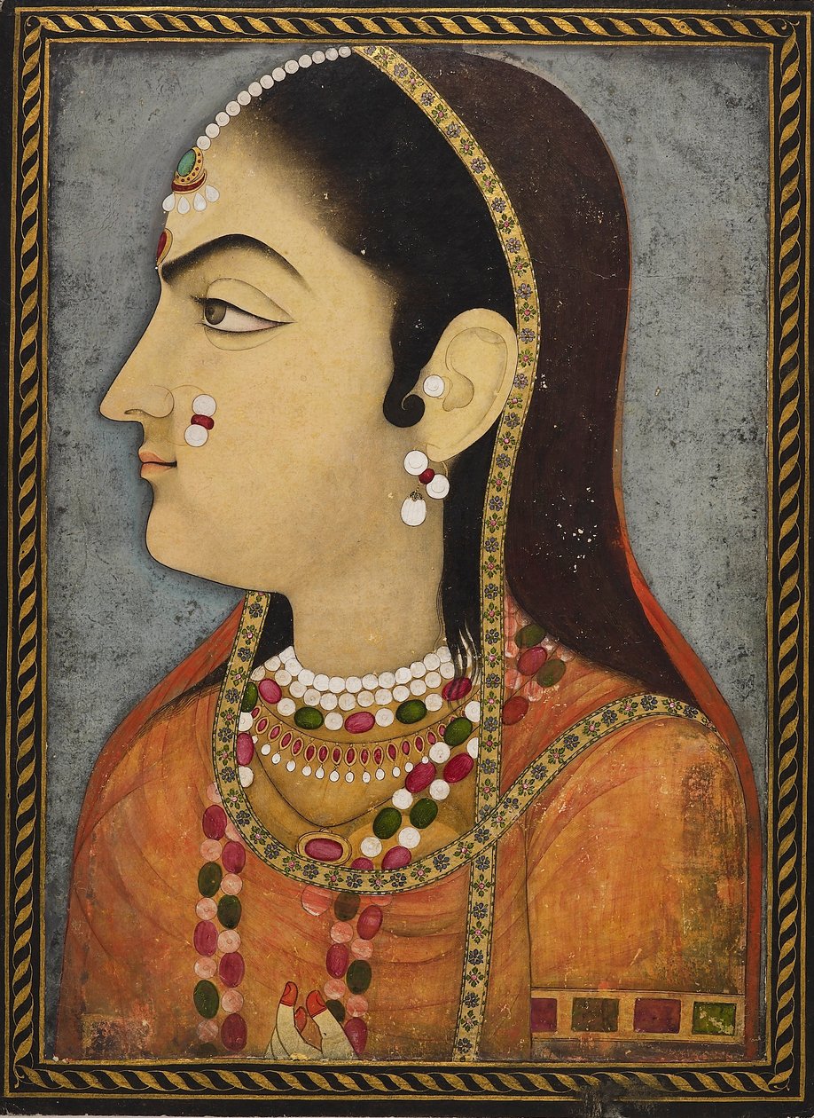 Bir bayanın portresi, c1800 by Sahib Ram