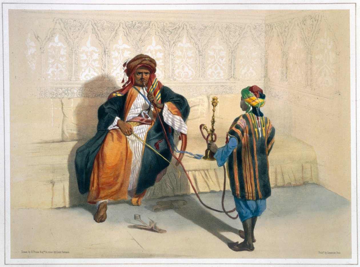 Bir Arap şeyhi sigara içiyor, 1848 by Saint Germain