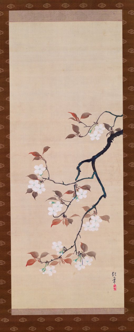 Hanging Scroll Depicting Cherry Blossoms, from A Triptych of the Three Seasons, Japanese, early 19th century  by Sakai Hoitsu