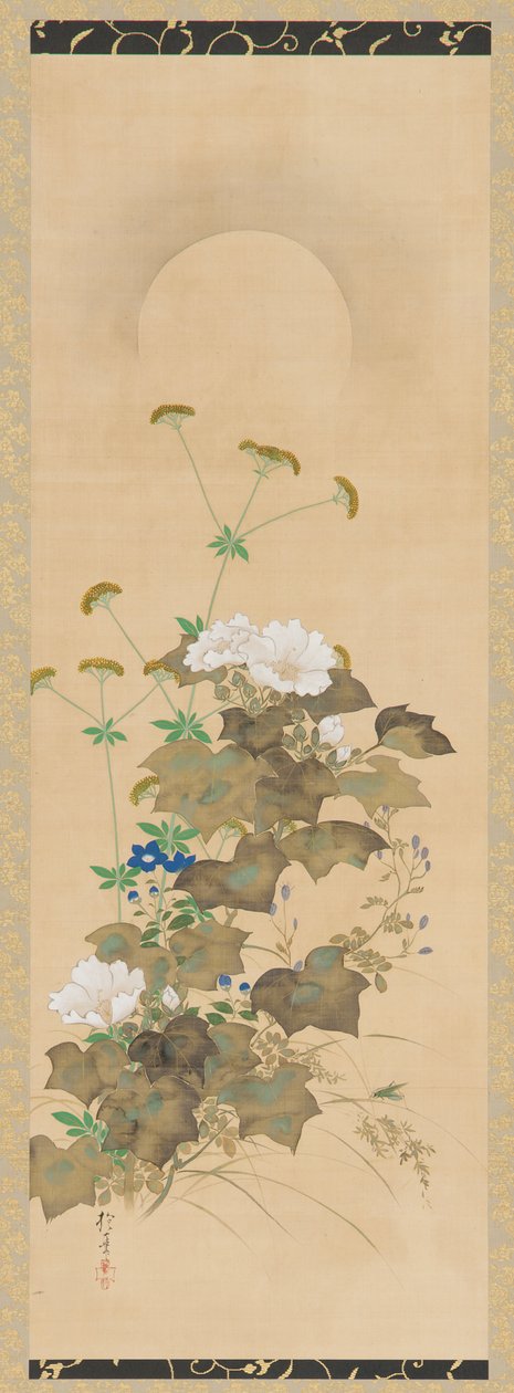 Ay ve Sonbahar Bitkileri, Edo dönemi, 19. yüzyıl başı. by Sakai Hoitsu