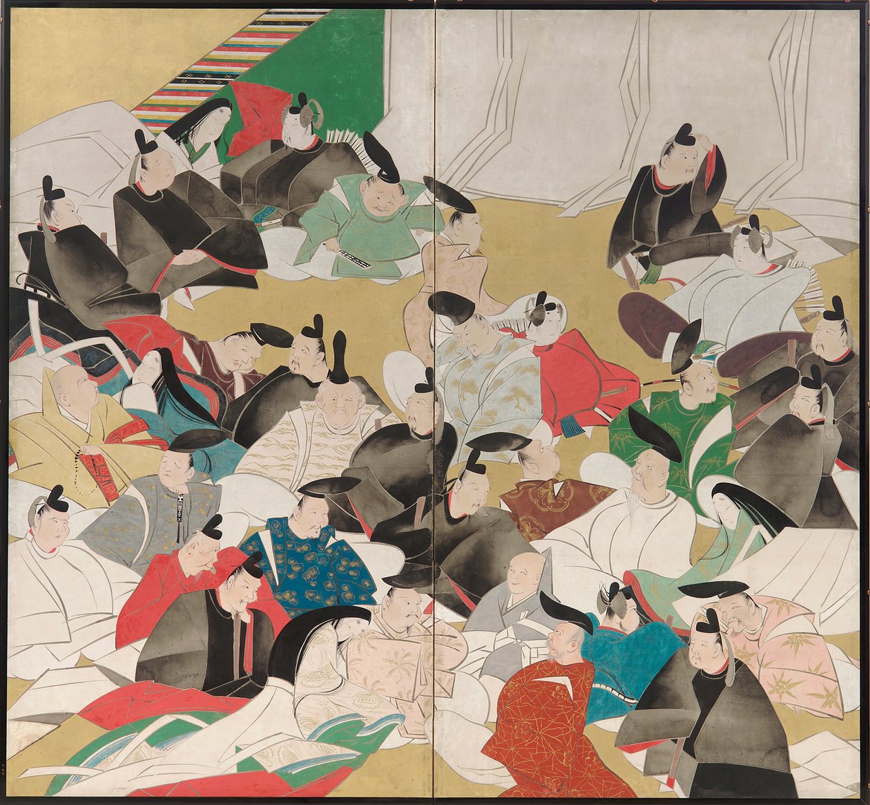 Otuz Altı Şair, Edo Dönemi (kağıt üzerine mürekkep, renk ve altın) by Sakai Hoitsu
