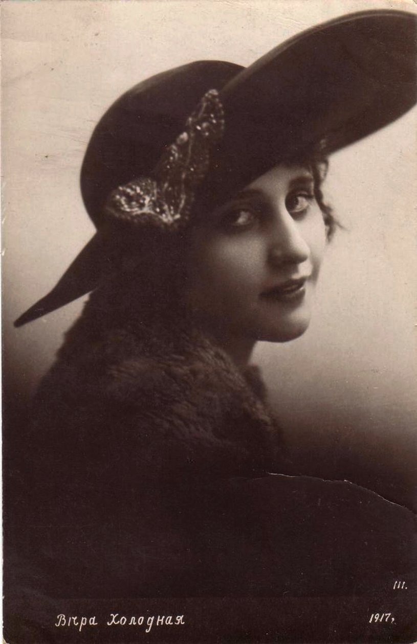 Vera Kholodnaya, Rus sessiz film yıldızı, 1917. by Sakharov and Orlov