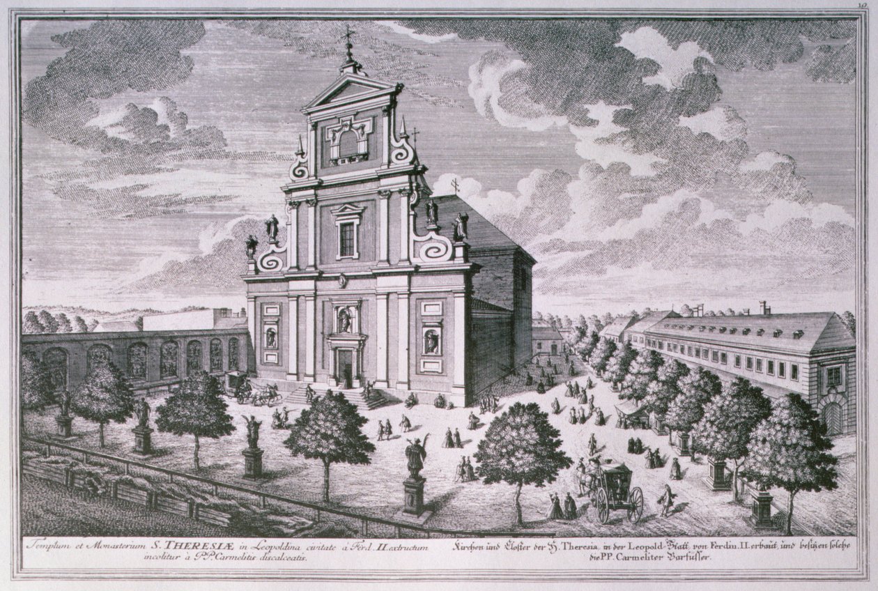 Kilise ve St. Theresa manastırının görünümü, Viyana by Salomon after Kleiner