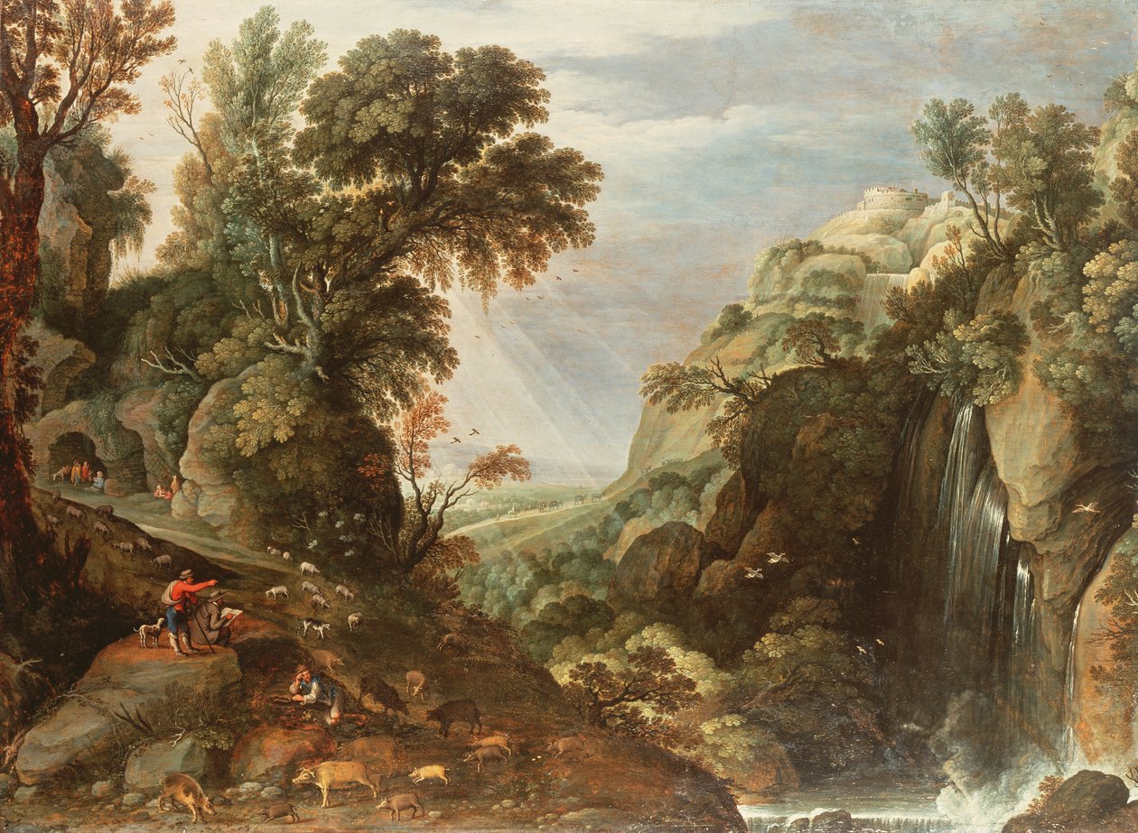 Klasik manzara by Salomon van Ruisdael or Ruysdael