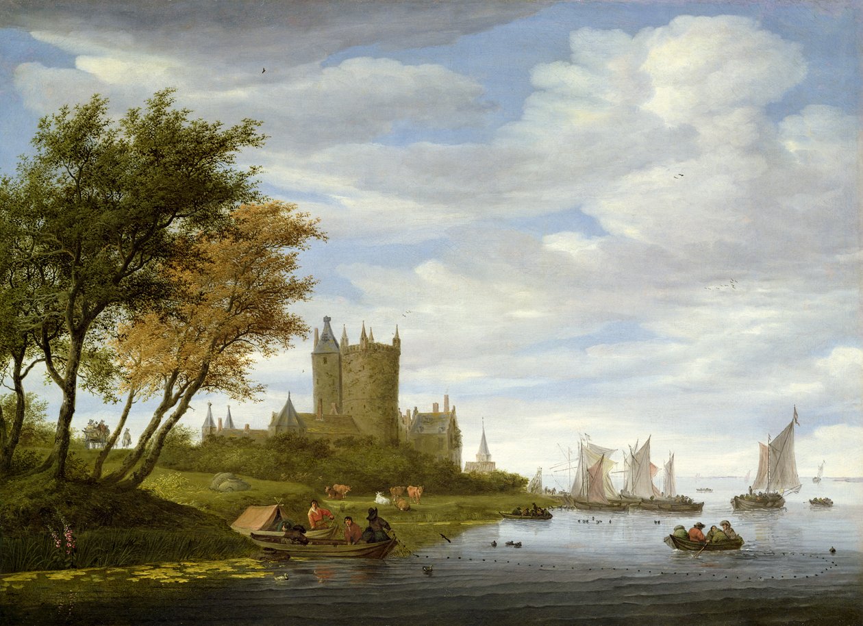 Kaleli Nehir Halici by Salomon van Ruisdael or Ruysdael