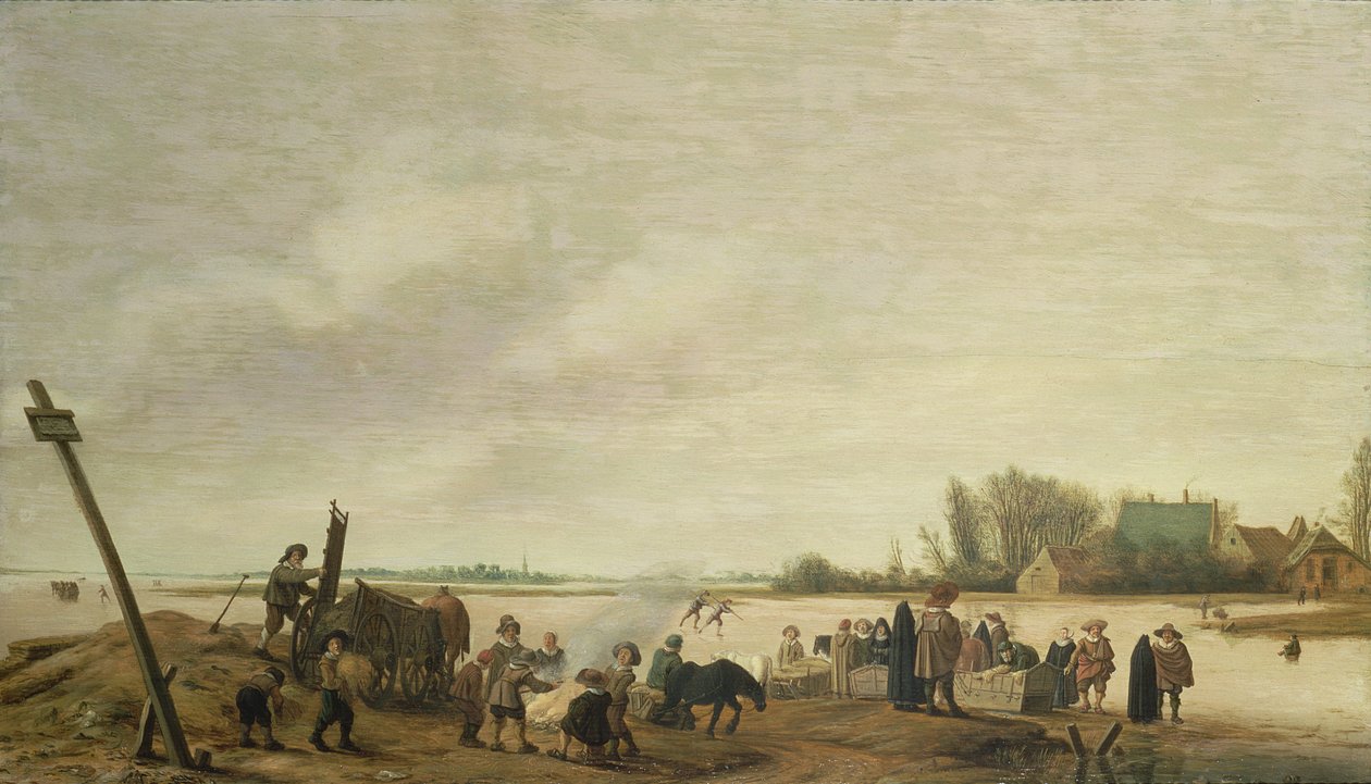 Nehirli Kış Manzarası, 1627 (panel) by Salomon van Ruisdael or Ruysdael