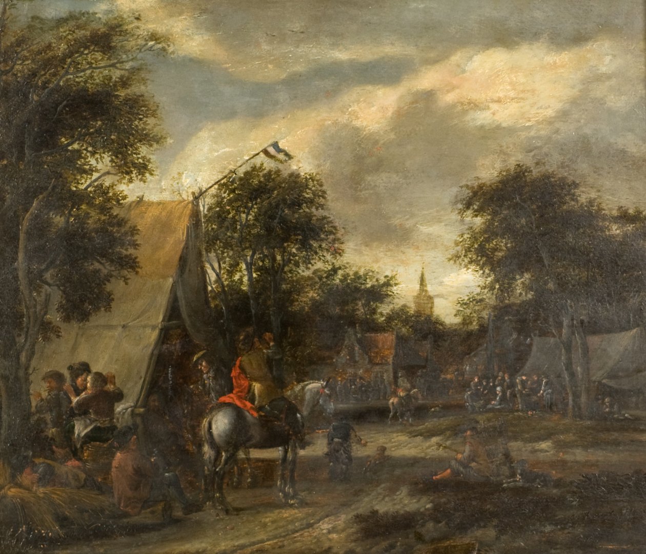 A Village Kermesse (panelde yağlı boya) by Salomon (follower of) Rombouts