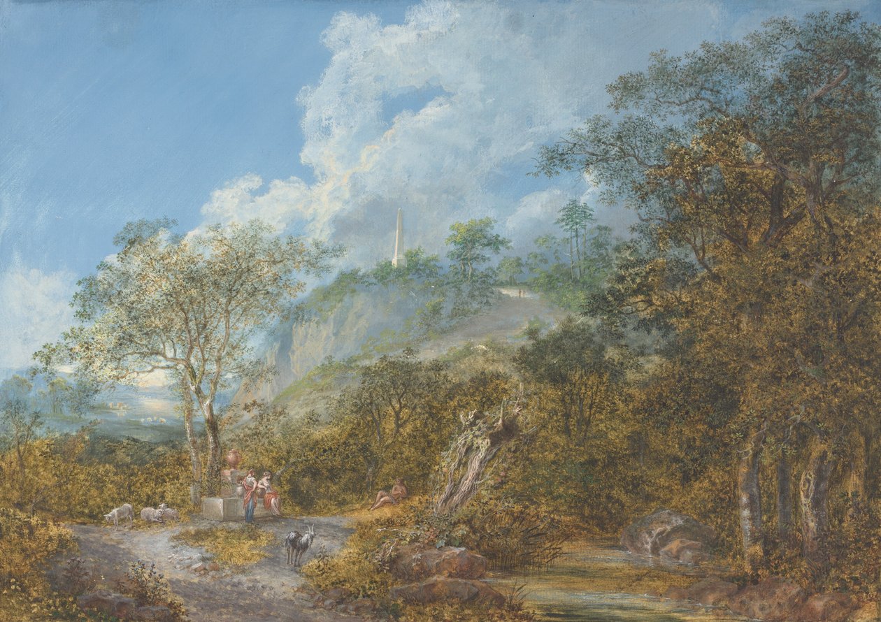 Dikilitaşlı Arcadian Manzarası, 1785. by Salomon Gessner