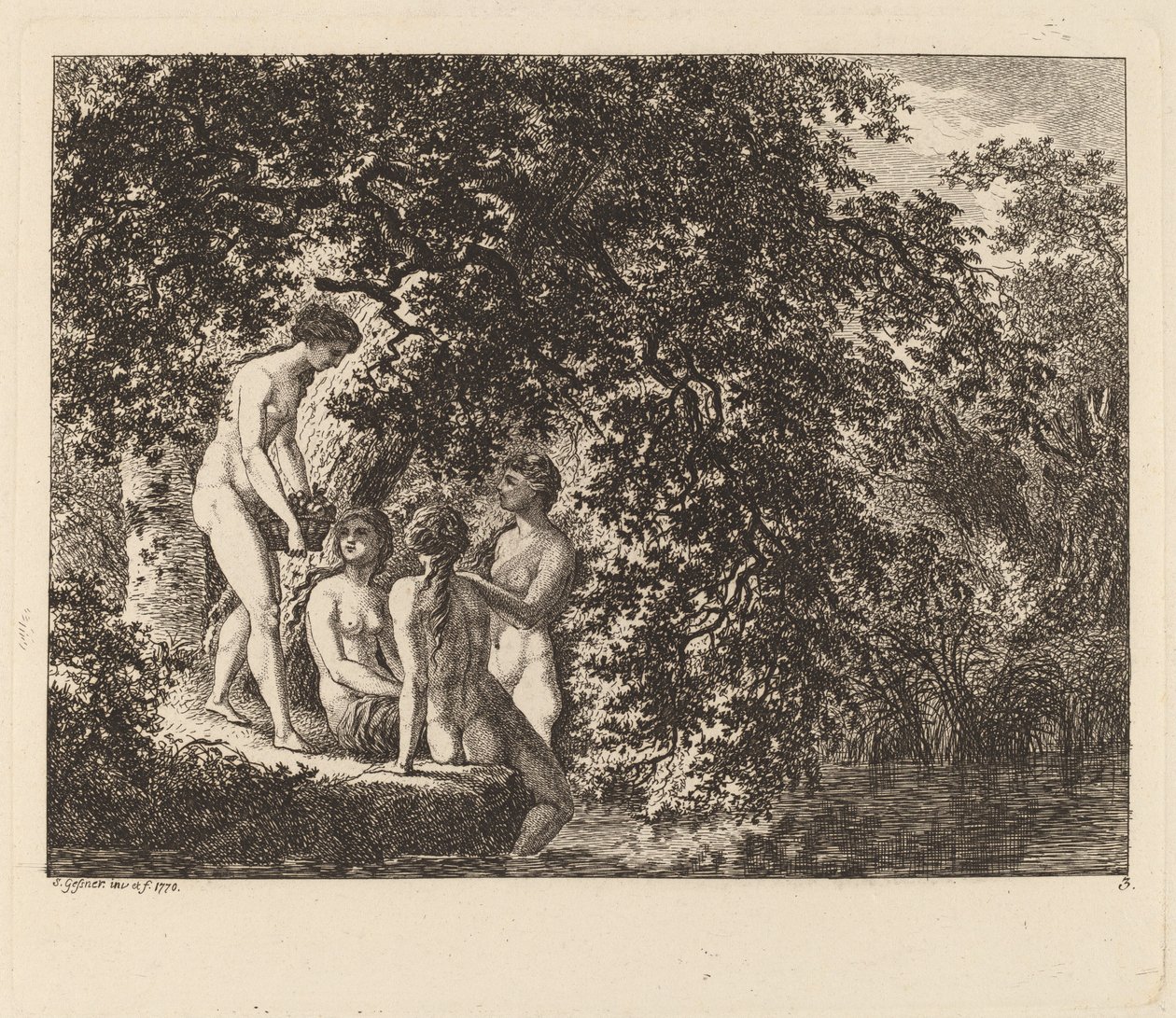 Meyve Sepeti Taşıyan Kız, 1770. by Salomon Gessner