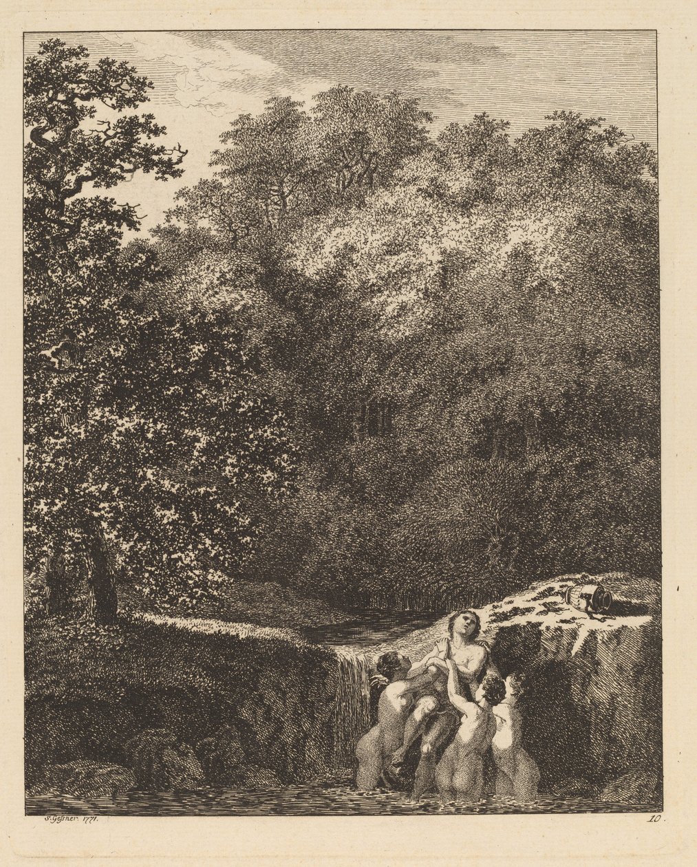 Hylas ve Periler by Salomon Gessner