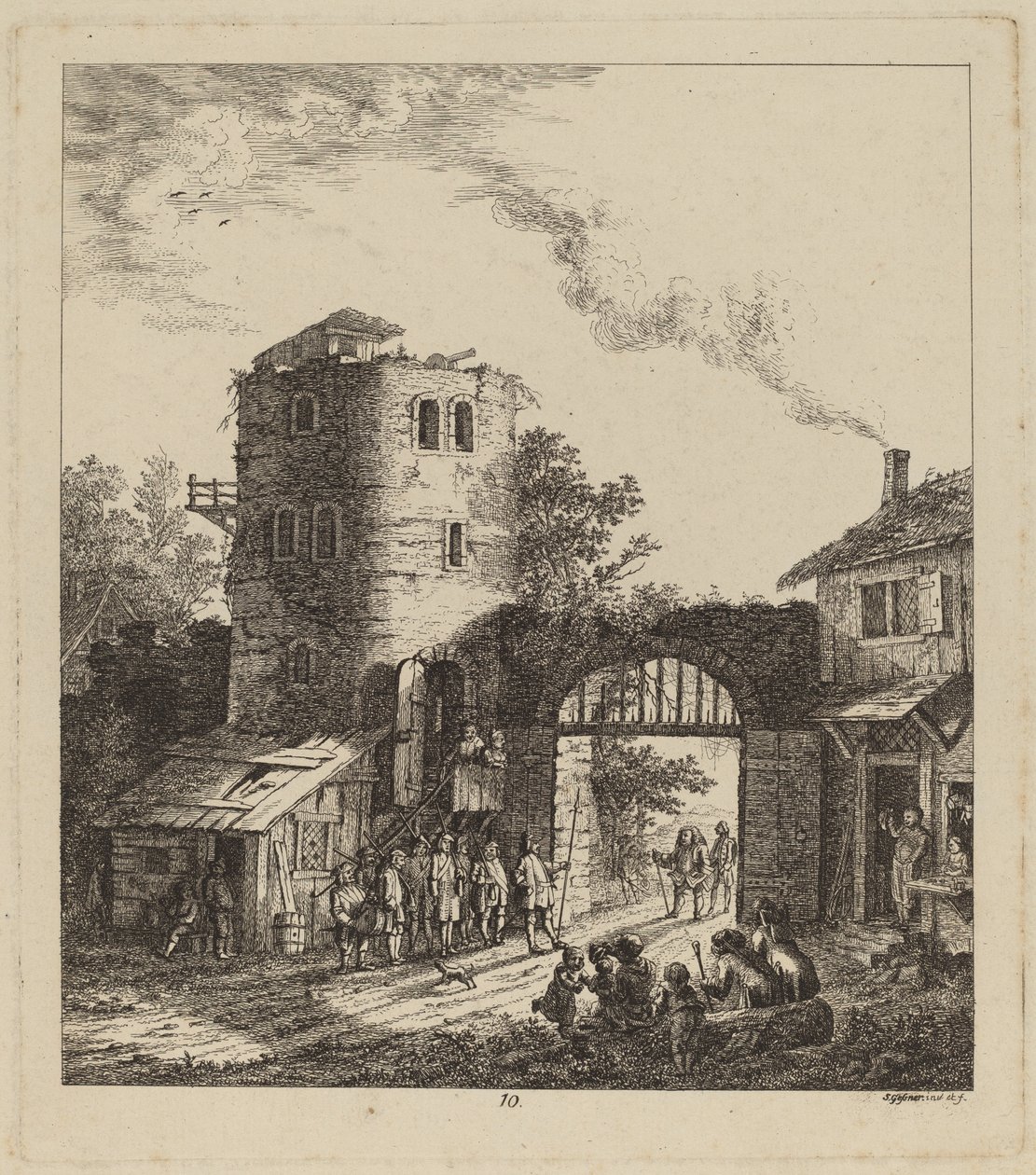 Şehir Kapısında Köylüler Bir Devlet Adamını Karşılarken, 1764. by Salomon Gessner