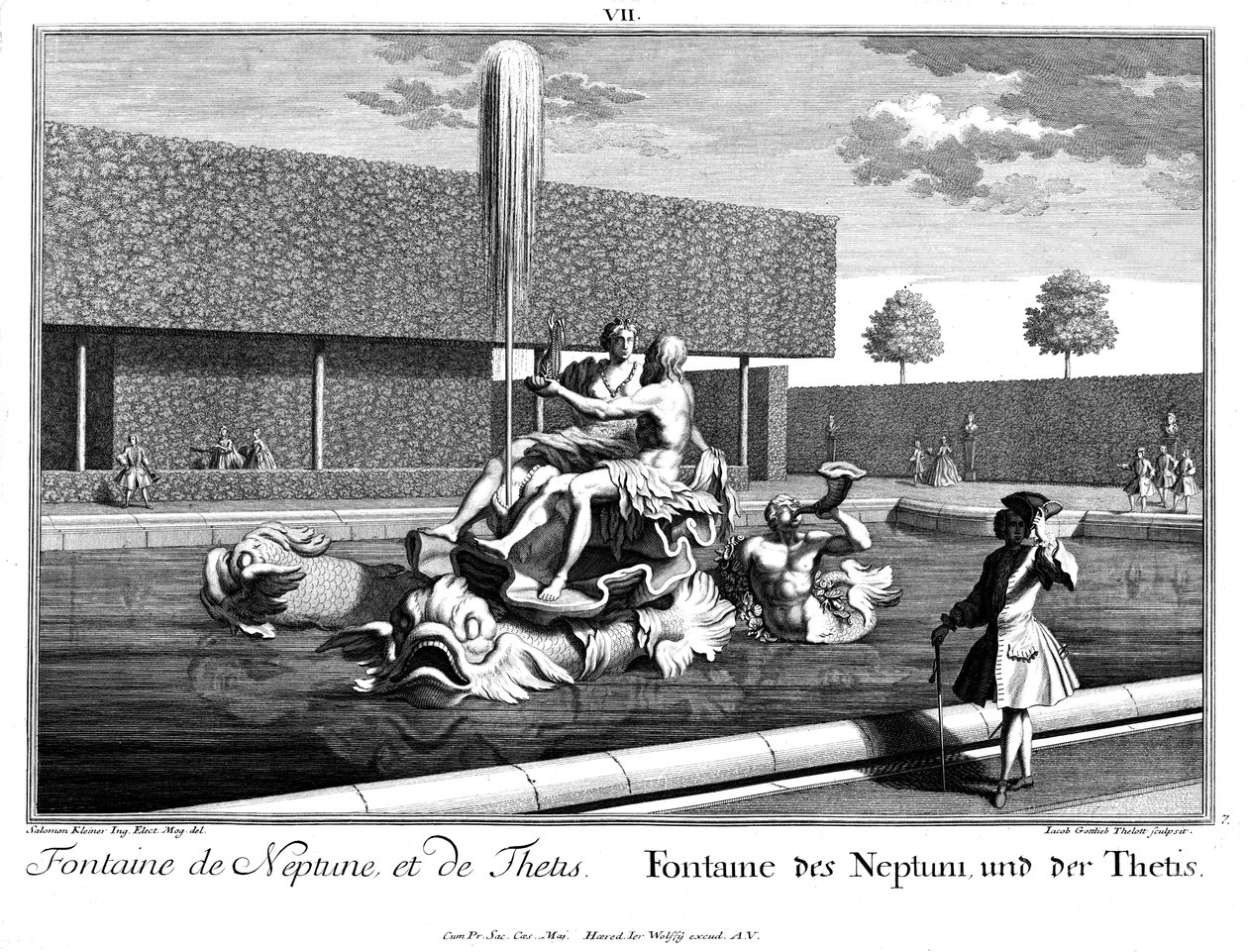 Neptün ve Thetis Çeşmesi Beklentisi by Salomon Kleiner
