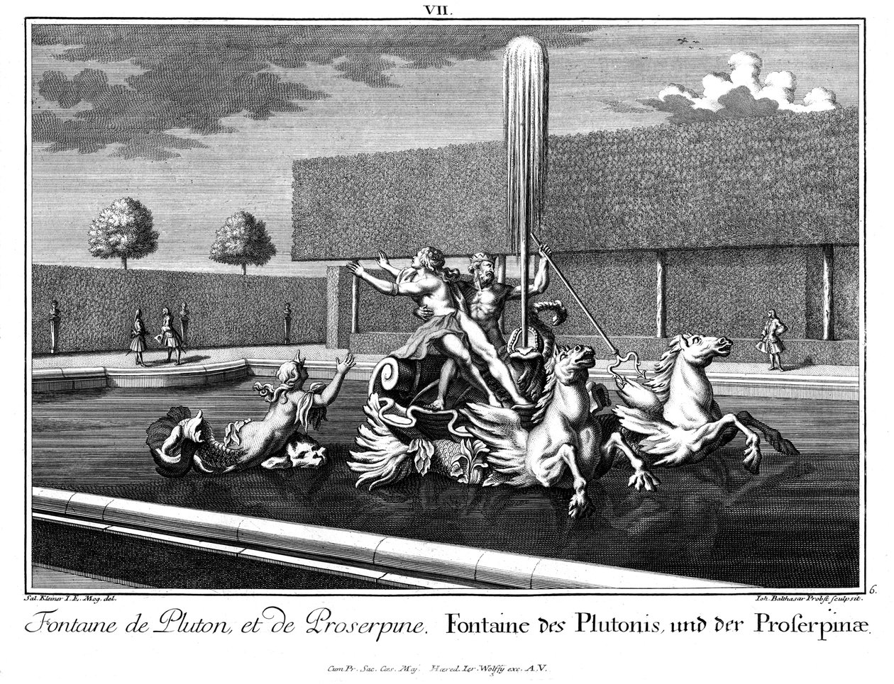 Pluto ve Proserpina çeşmelerinin prospektüsü by Salomon Kleiner
