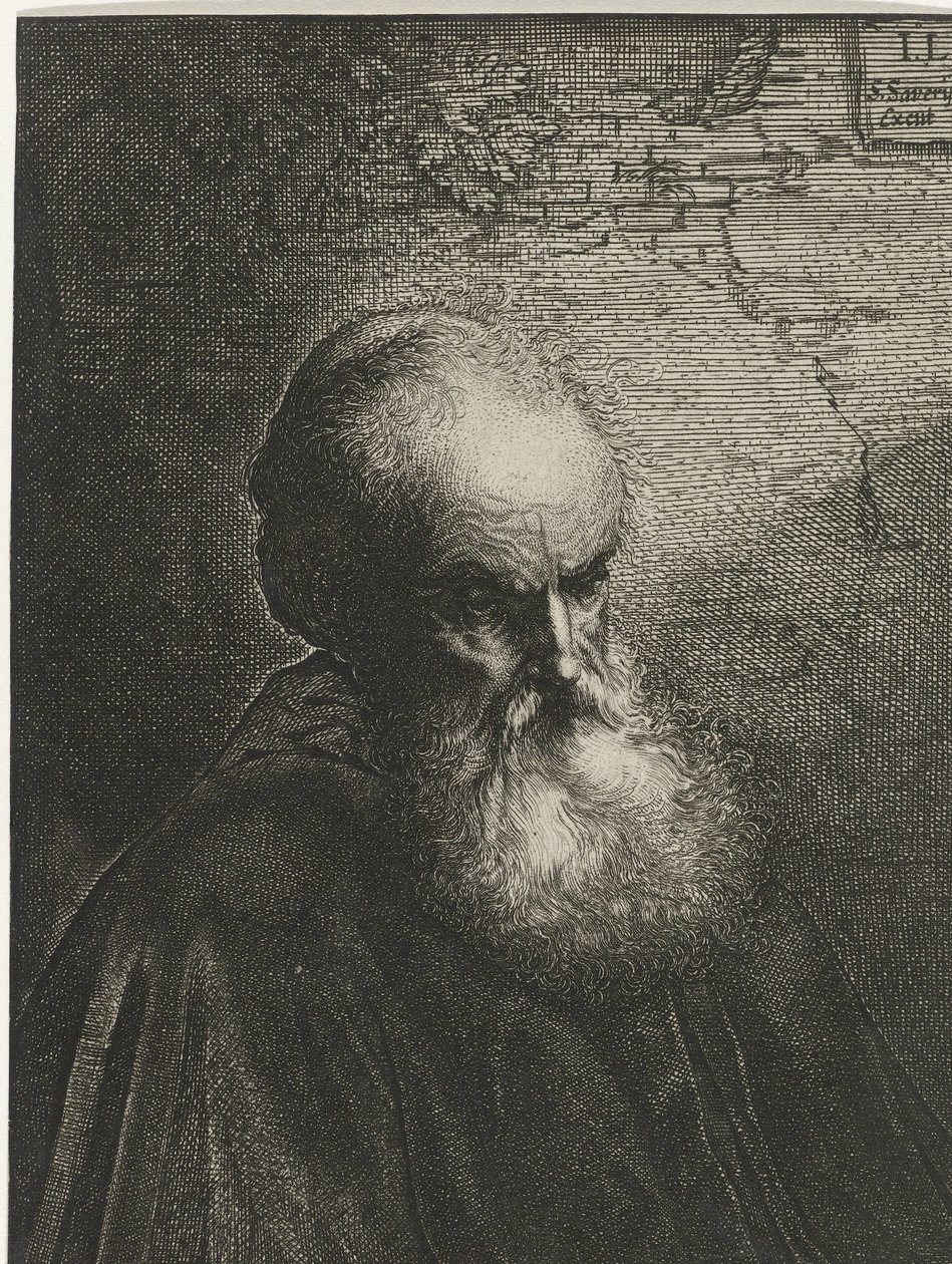 Sakallı yaşlı bir adamın portresi by Salomon Savery