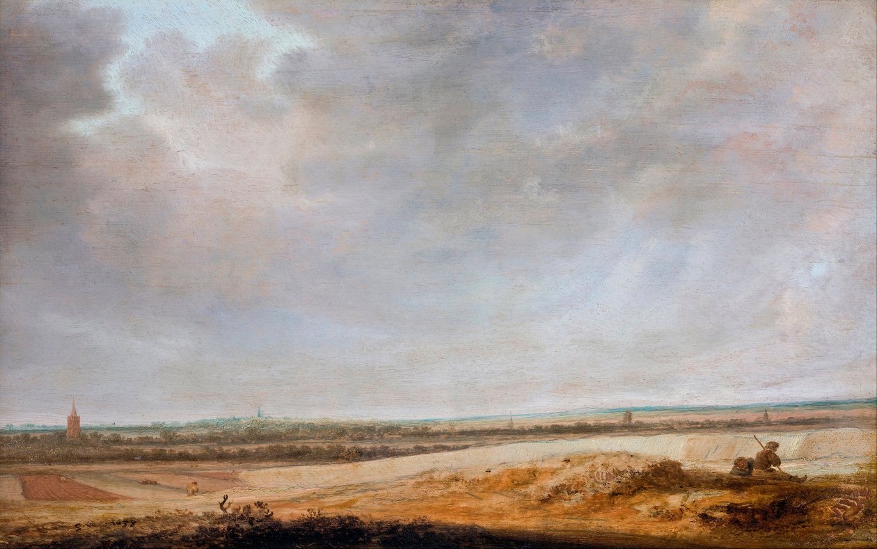 ""Mısır Tarlalı Manzara"" (Mısır Tarlalı Manzara) Tablo Salomon Jacobsz van Ruisdael (1600/3-1670) - 1638 - Ahşap üzerine yağlı boya Soluk 33,5x52,5 cm Hallwylska Museet, Stockholm by Salomon van Ruisdael or Ruysdael