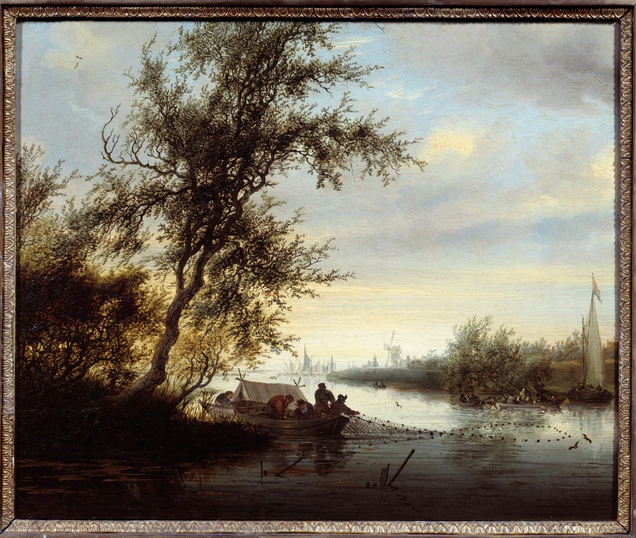 Teknedeki Kızkardeşler Tablosu Solomon Van Ruisdael (Ruysdael) (1600-1670) (ec.flam.) 17. yüzyıl Compiegne, kale müzesi by Salomon van Ruisdael or Ruysdael