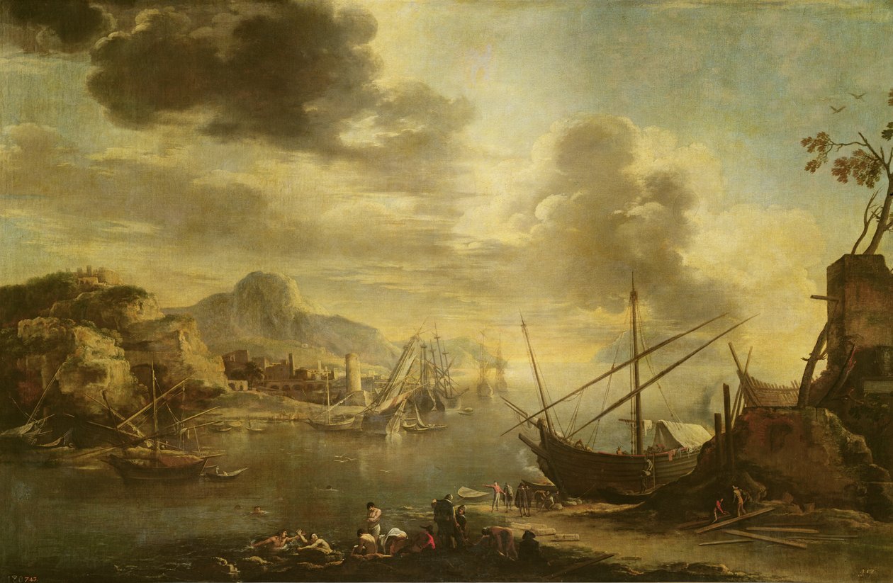 Salerno Körfezi, c.1640-45 by Salvator Rosa