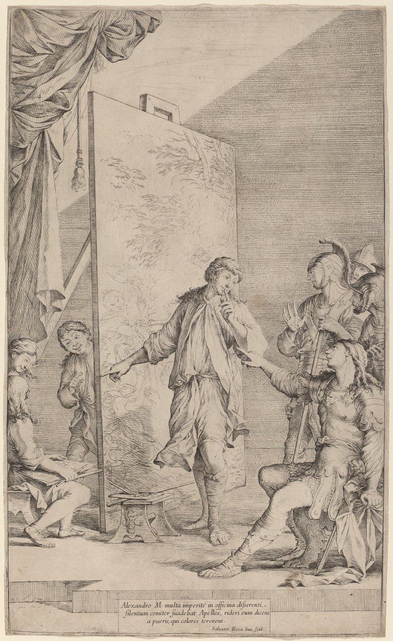 Apelles Stüdyosunda İskender by Salvator Rosa