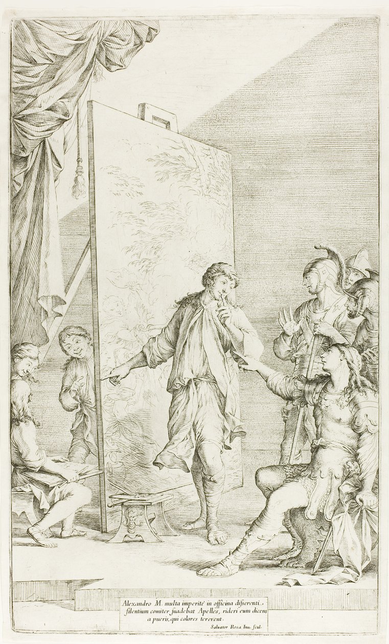 Apelles Stüdyosunda İskender by Salvator Rosa