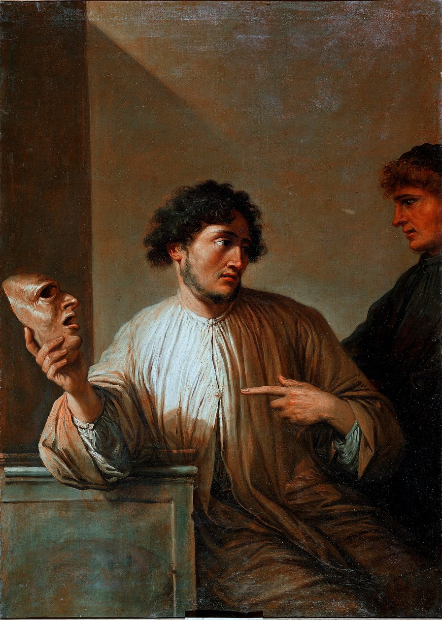Alegori maske tutan bir adam şeklinde yalan. Salvator (Salvatore) Rosa (1615-1673) 1651 Sun tarafından boyama. 136x96 cm Floransa, Palazzo Pitti by Salvator Rosa