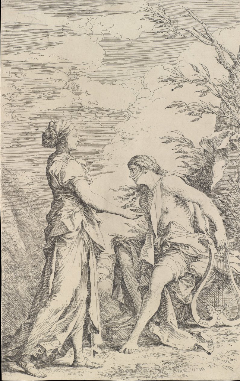Apollo ve Cumaean Sibyl, yaklaşık. 1661. by Salvator Rosa