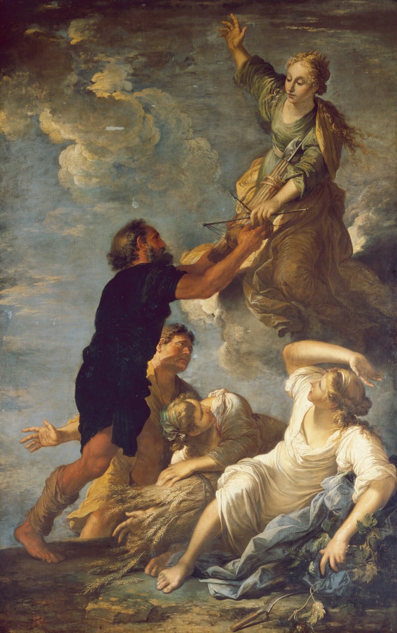 Astraea Dünyayı Bırakır, 1665 dolayları (tuval üzerine yağlı boya) by Salvator Rosa