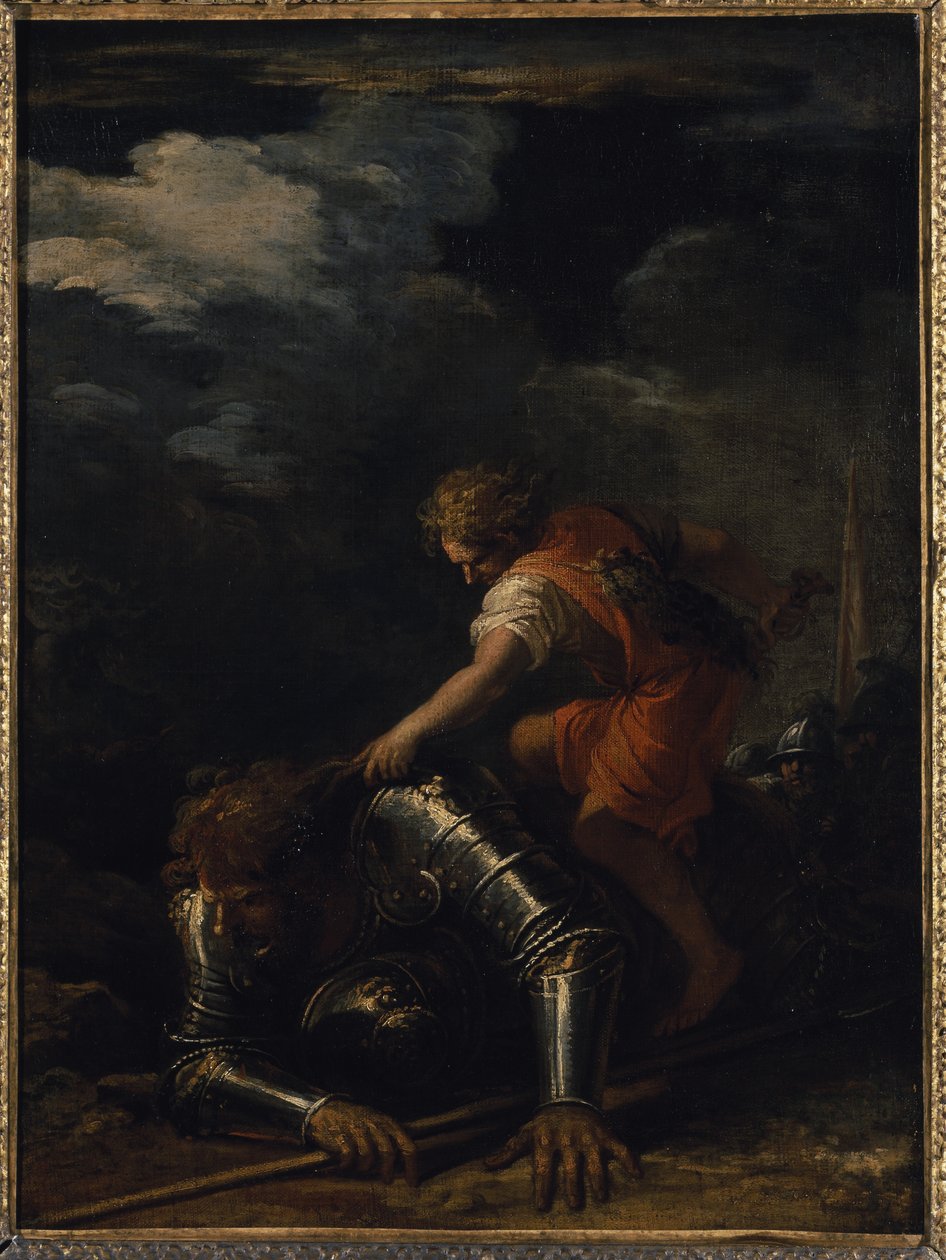 David ve Goliath (tuval üzerine yağlı boya) by Salvator Rosa