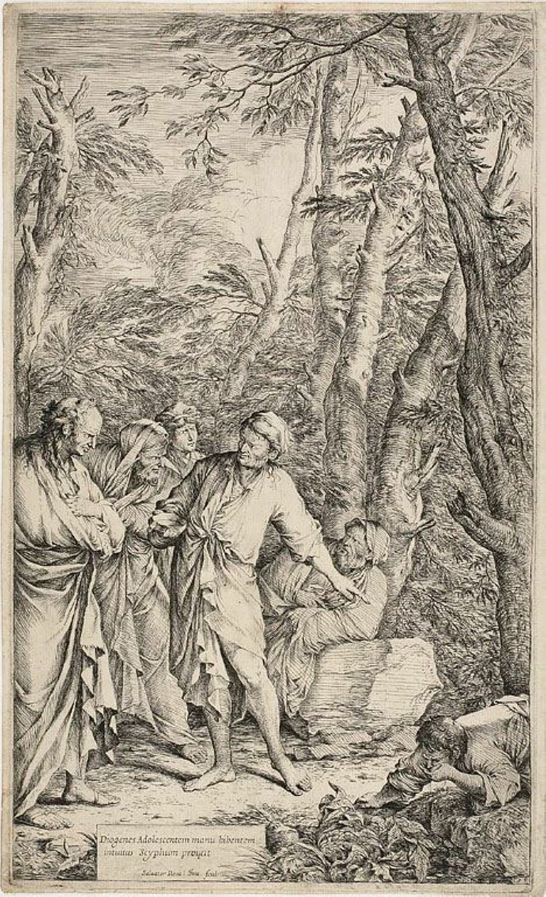 Diogenes Kasesini Atıyor by Salvator Rosa