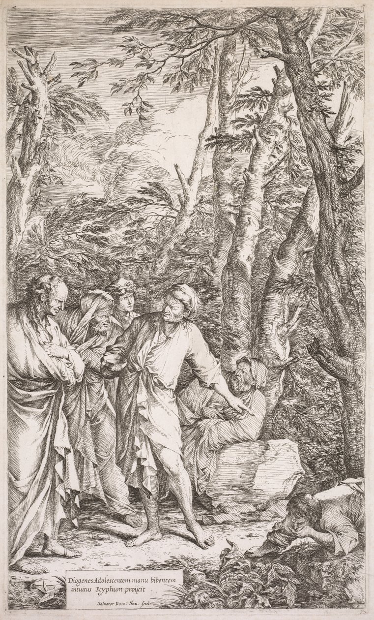 Diogenes ve Kupası by Salvator Rosa