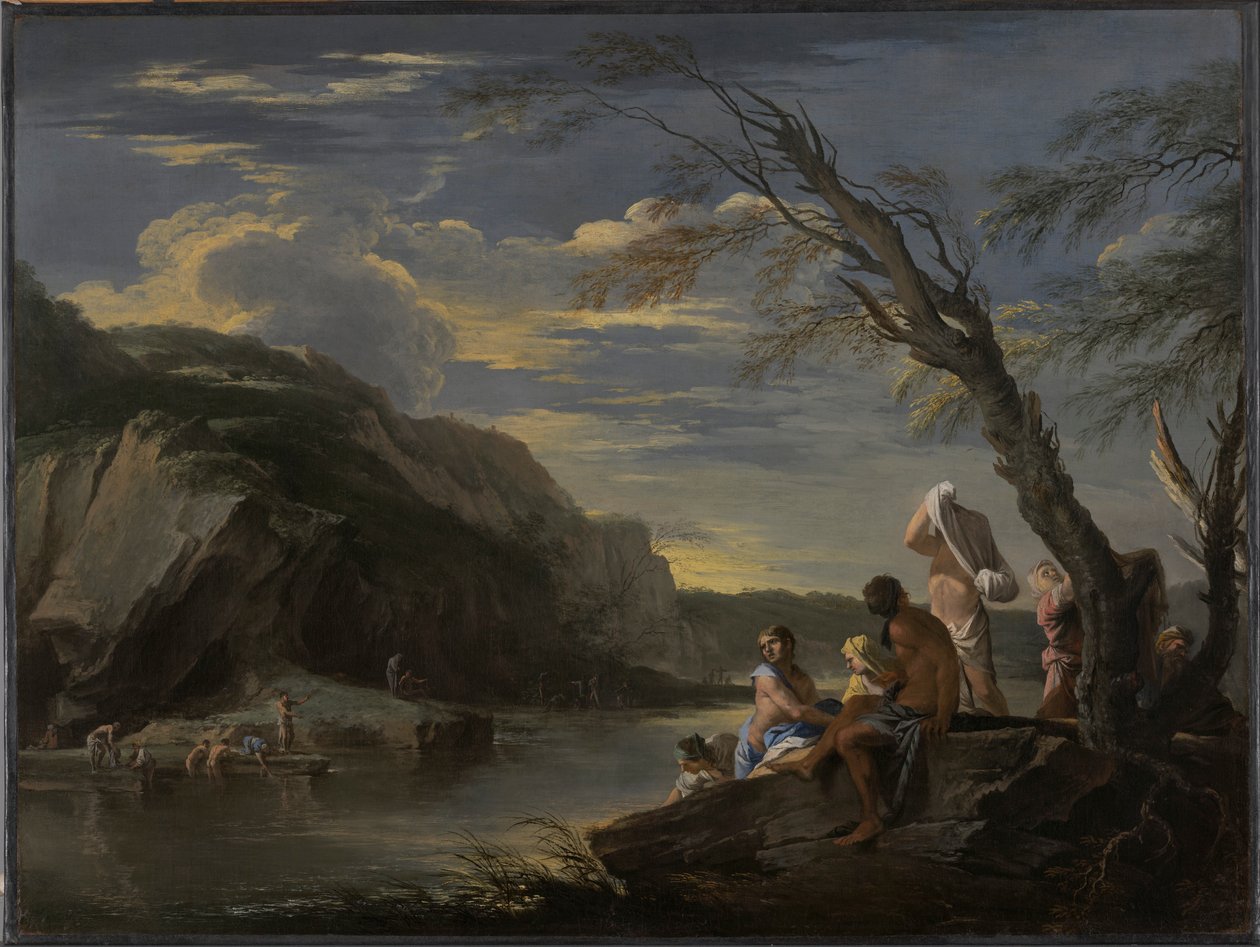 Yıkananlarla Manzara by Salvator Rosa