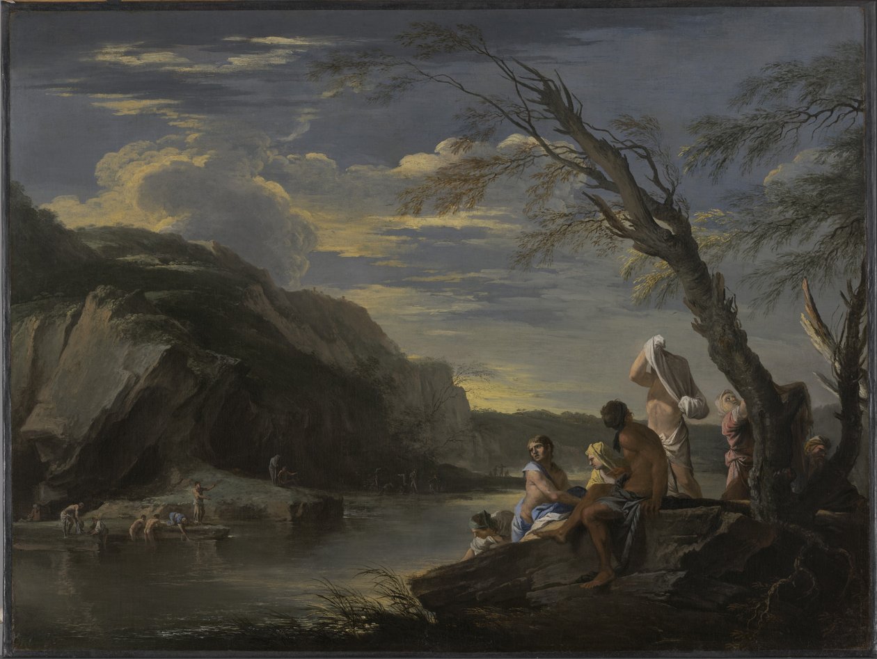 Yıkananlarla Peyzaj, c.1660 by Salvator Rosa