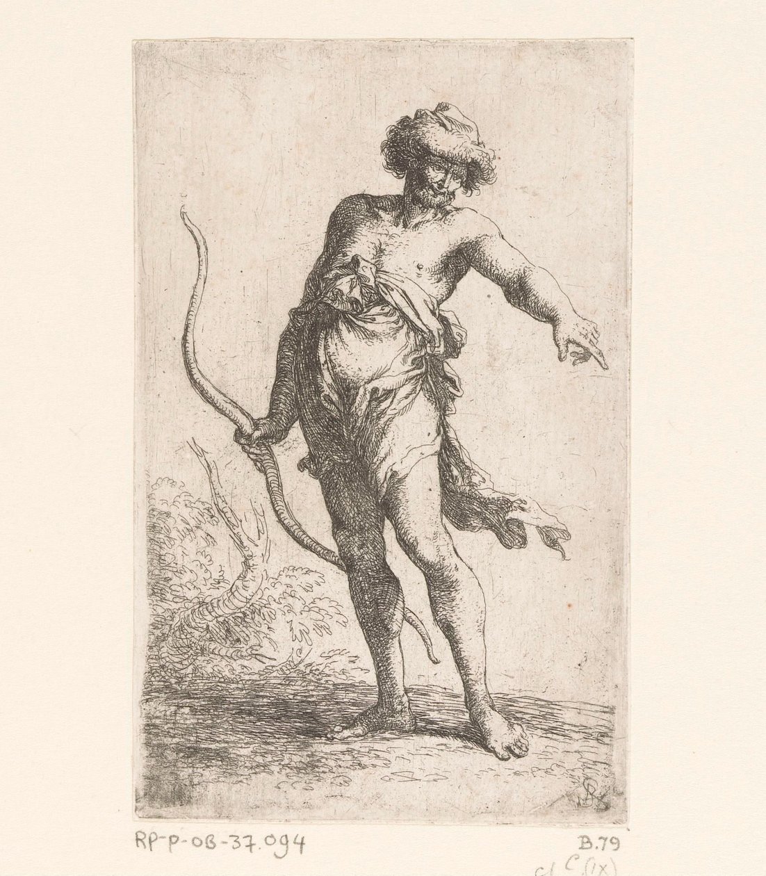 Yaylı adam Küçük rakamlar (dizi adı) Heykelcik (seri adı) by Salvator Rosa