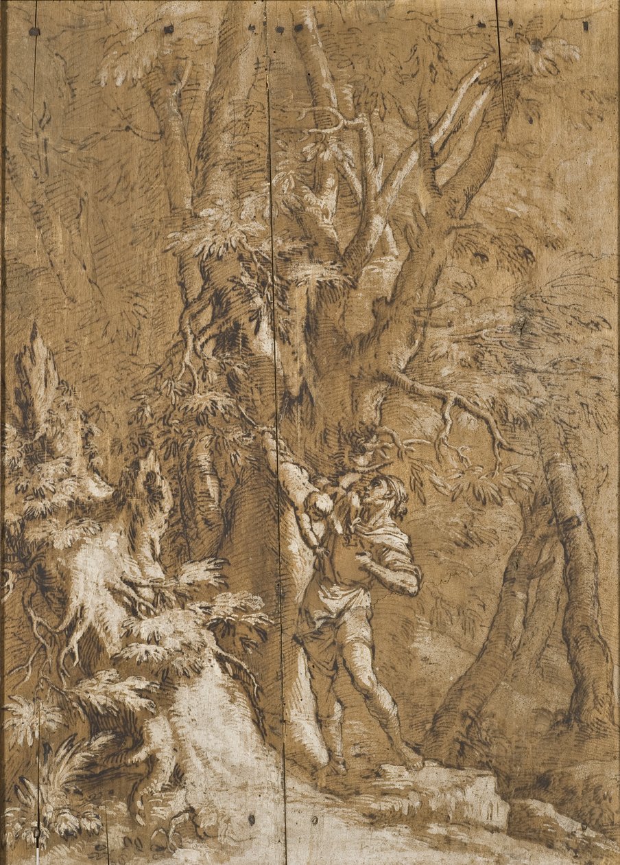 Oedipe terkedilmiş - Terkedilmiş Oidipus, Rosa, Salvatore (1615-1673). Ahşap üzerine yağ. Boyut : 65x45 cm. Ulusal Müze Stockholm by Salvator Rosa