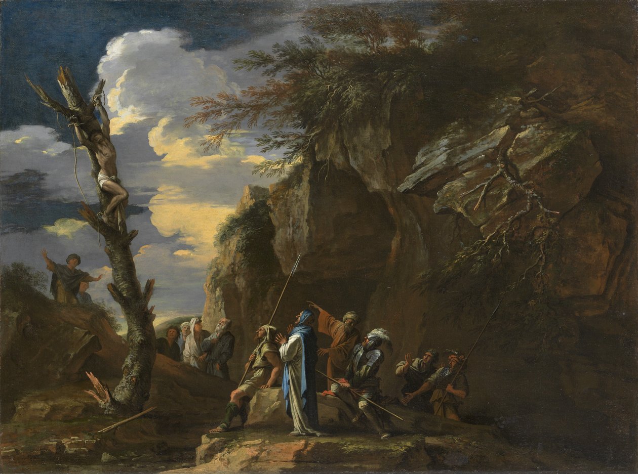 Polycrates' Çarmıha Gerilme, c.1664 (tuval üzerine yağlı boya) by Salvator Rosa