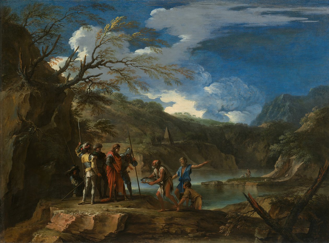 Polycrates ve Balıkçı, c. 1664. by Salvator Rosa
