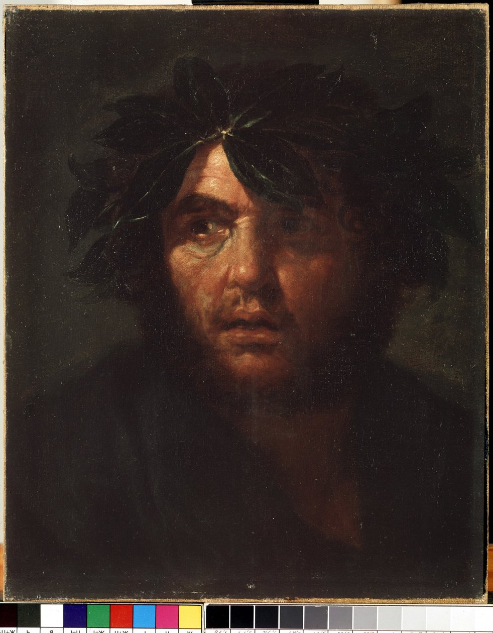 "" Defne Çelengi Olan Bir Adamın Portresi "" Salvator (Salvatore) Rosa (1615-1673) Resmi M. Ciurlionis Sanat Müzesi, Kaunas by Salvator Rosa
