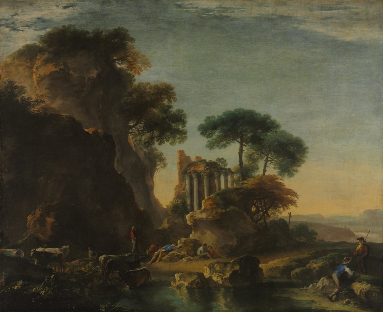 Kayalık Bir Manzaradaki Harabeler, c. 1640. by Salvator Rosa