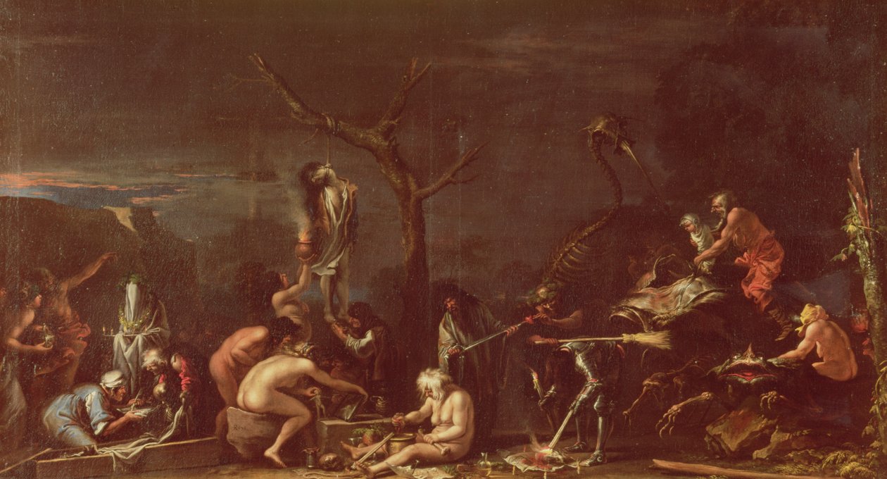 Cadılar Sahnesi (tuval üzerine yağlı boya) by Salvator Rosa