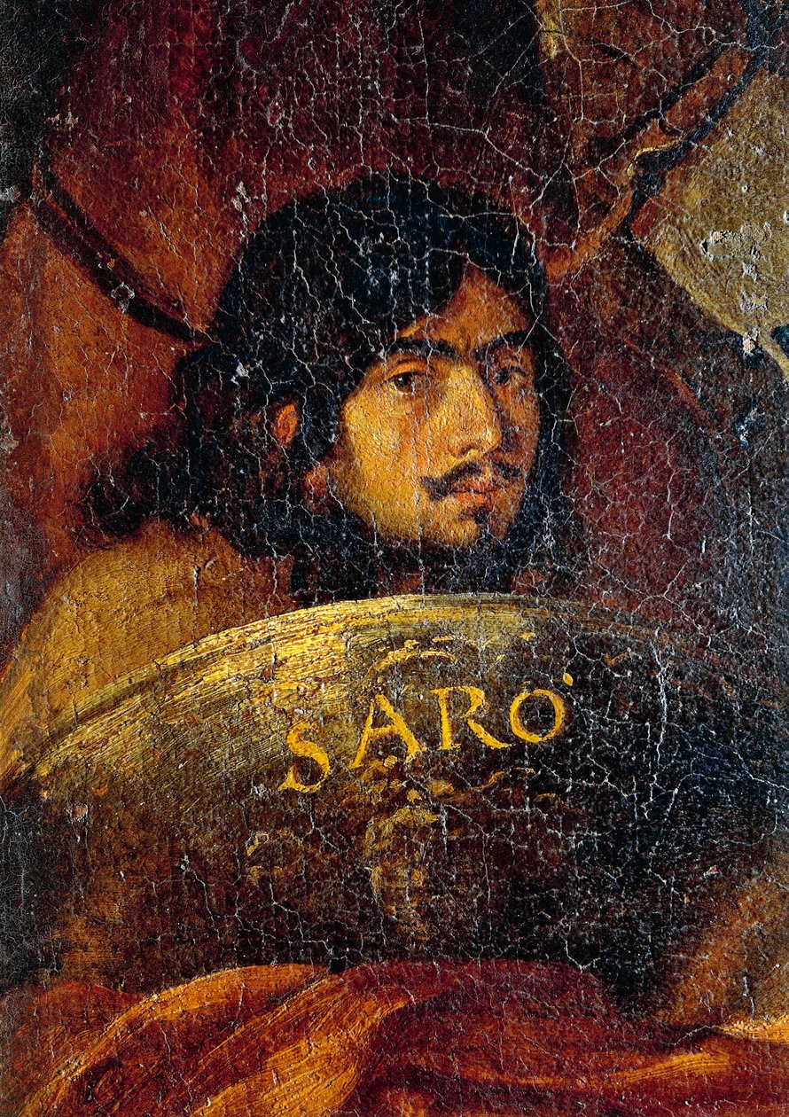 Ressamın otoportresi, Hıristiyanlar ve Türkler arasındaki savaştan detay, Salvator Rosa (1613-1673), tuval üzerine yağlıboya, 234x350 cm by Salvator Rosa