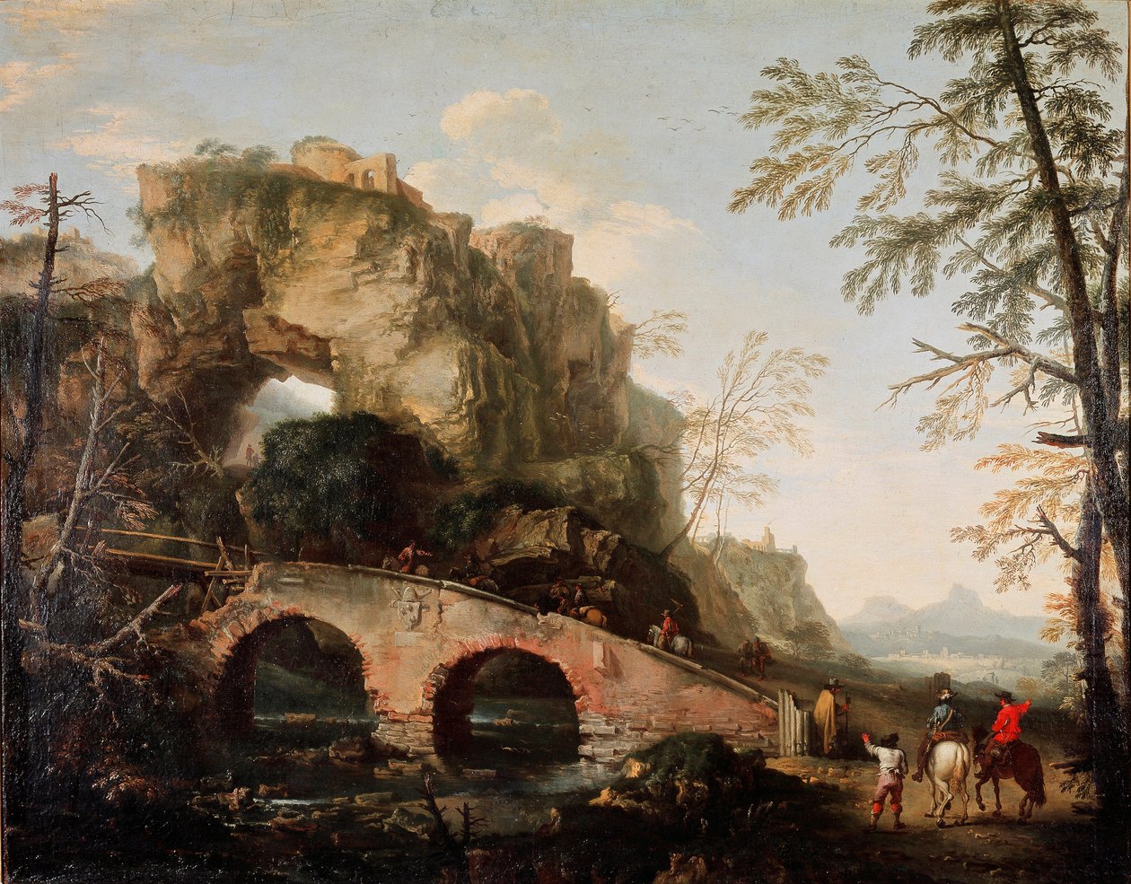 Köprü, Salvator (Salvatore) Rosa (1615-1673) 1640 tarafından yapılan boyamayı kırar. karartmak 106x127 cm Floransa, Palazzo Pitti, Galleria Palatina by Salvator Rosa