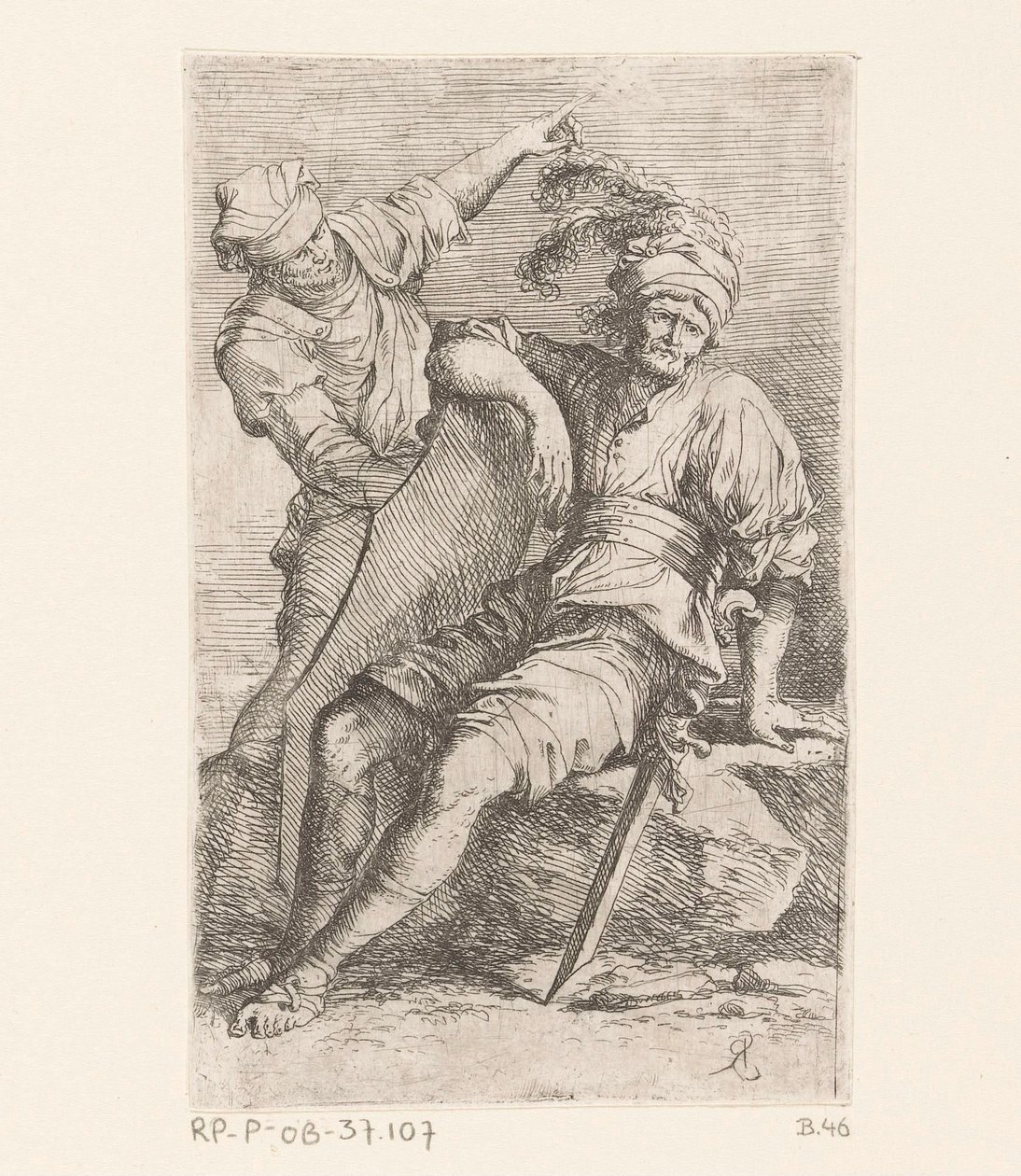 iki asker Küçük Figürler (dizi başlığı) Şekil (seri başlığı) by Salvator Rosa